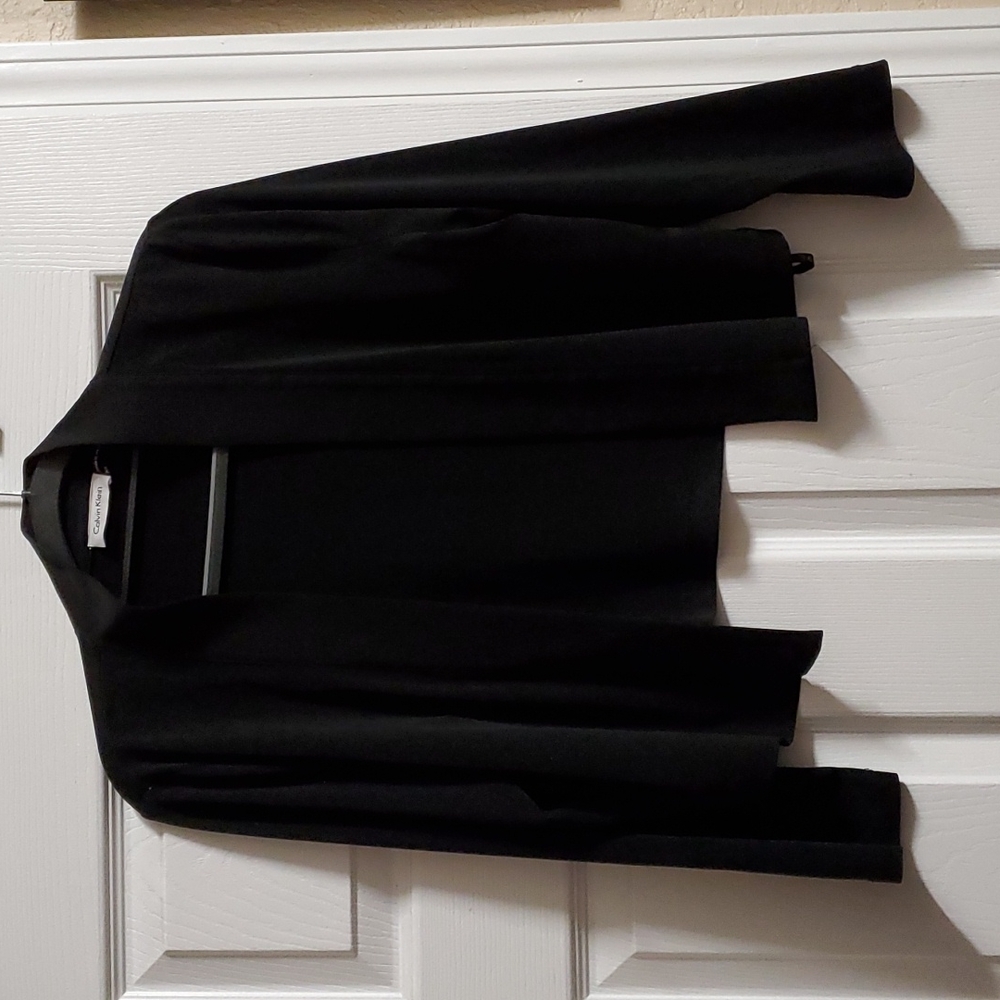 Calvin Klein Half Sweater Style Black Polyester Blazer, Medium